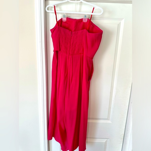 Hot Pink Strapless Jumpsuit with pockets. Size 14 or Large. Made by Mauve. - Picture 2 of 2